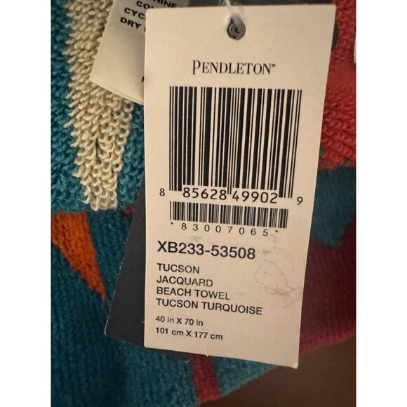 New Pendleton Beach Towel Blanket Tucson Turquoise Southwestern Spa 40” X 70” - Picture 9 of 9